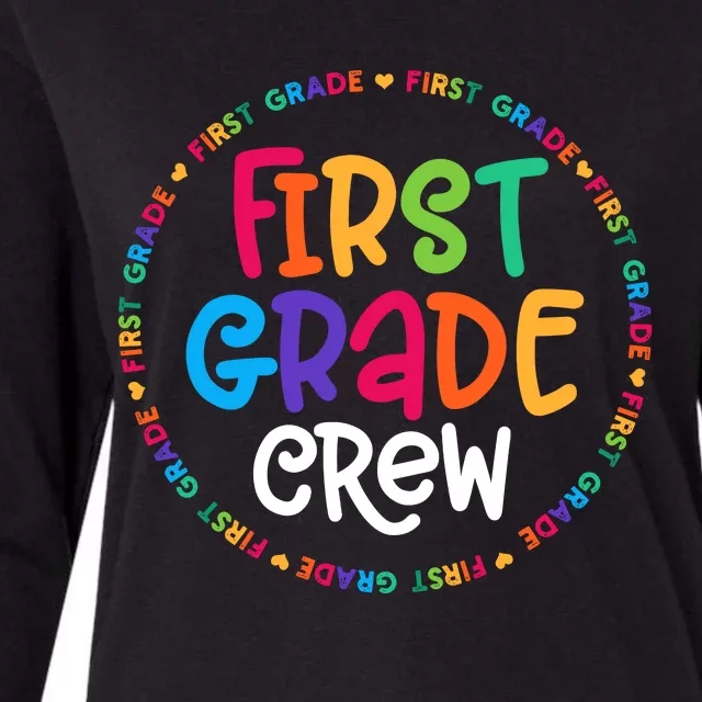 Back To School First Grade Crew Design 1st Grade Teacher Womens Cotton Relaxed Long Sleeve T-Shirt