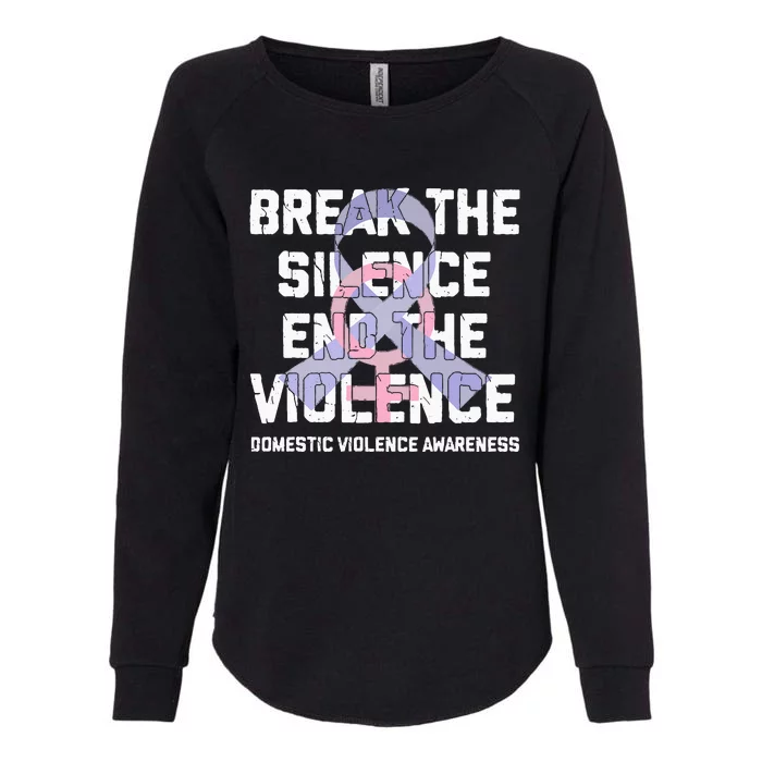 Break The Silence End Violence Domestic Violence Awareness Womens California Wash Sweatshirt