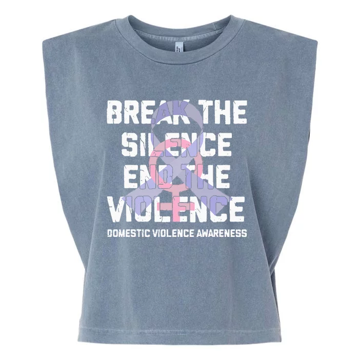 Break The Silence End Violence Domestic Violence Awareness Garment-Dyed Women's Muscle Tee