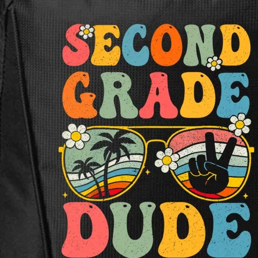 Back To School Second Grade Dude First Day School Groovy Gift City Backpack