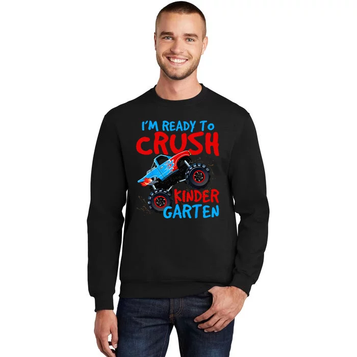 Back To School First Day Of Kindergarten Monster Truck Tall Sweatshirt