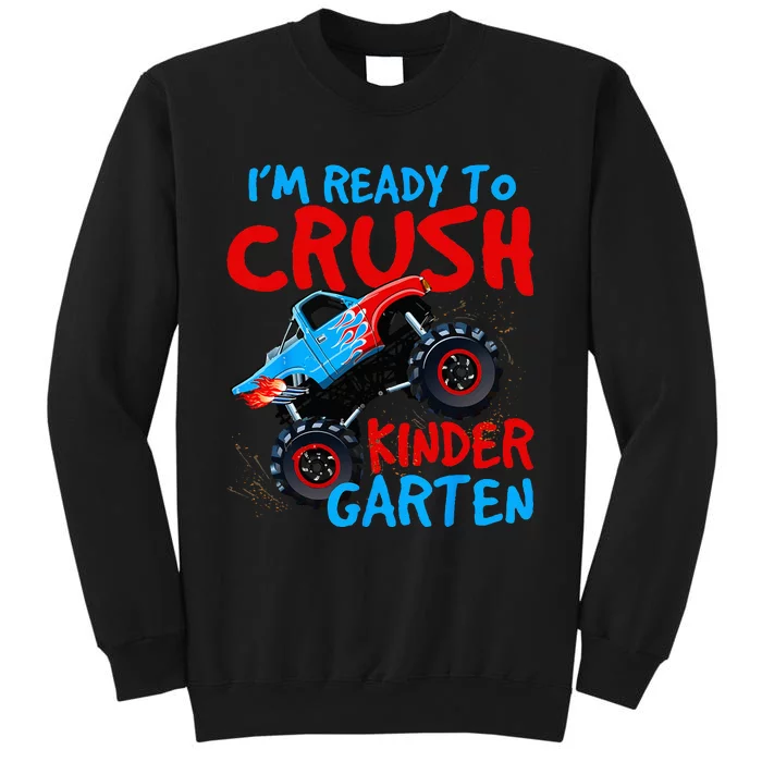 Back To School First Day Of Kindergarten Monster Truck Tall Sweatshirt