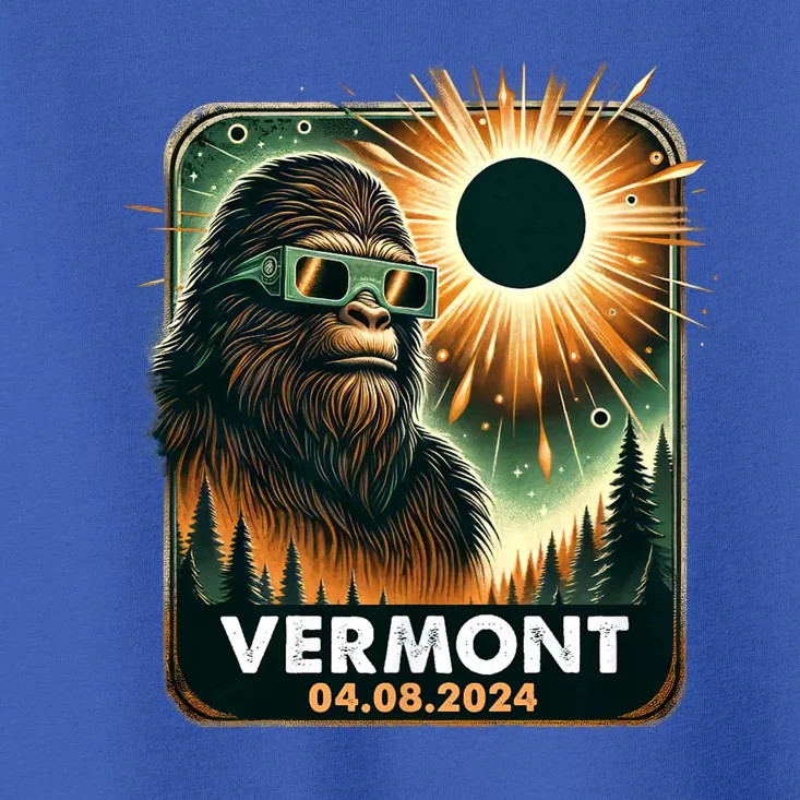 Bigfoot Total Solar Eclipse 2024 Vermont Eclipse Glasses Toddler T-Shirt