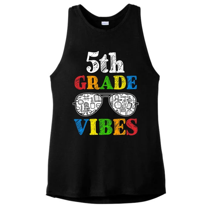 Back To School 5th Grade Vibes | First Day Teacher Kids Ladies Tri-Blend Wicking Tank