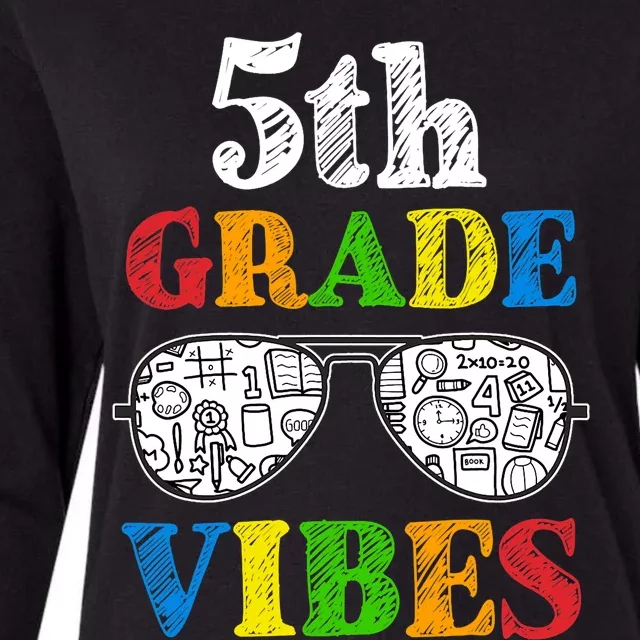 Back To School 5th Grade Vibes | First Day Teacher Kids Womens Cotton Relaxed Long Sleeve T-Shirt