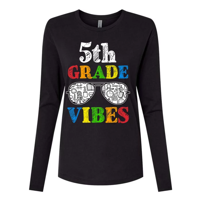 Back To School 5th Grade Vibes | First Day Teacher Kids Womens Cotton Relaxed Long Sleeve T-Shirt