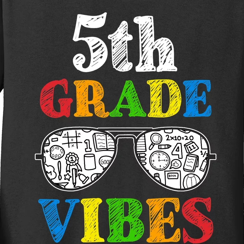 Back To School 5th Grade Vibes | First Day Teacher Kids Kids Long Sleeve Shirt