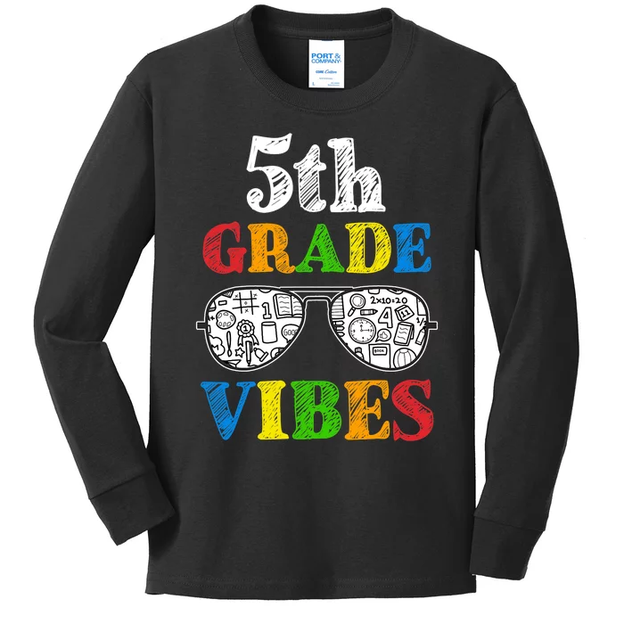 Back To School 5th Grade Vibes | First Day Teacher Kids Kids Long Sleeve Shirt