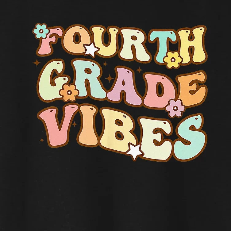 Back To School Fourth Grade Vibes Student Teacher Women's Crop Top Tee