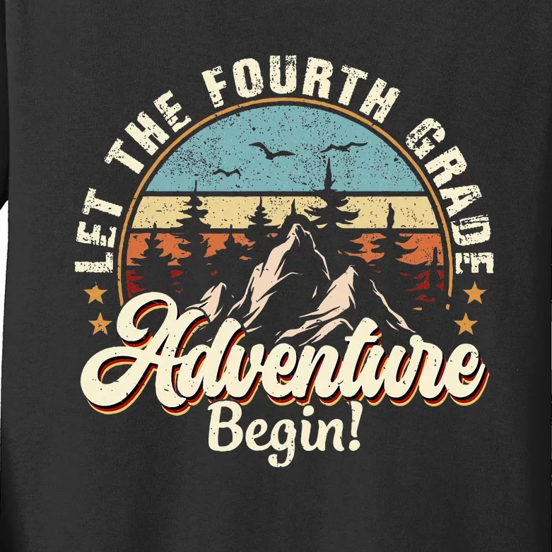 Back To School Let The 4th Grade Adventure Begin Kids Long Sleeve Shirt