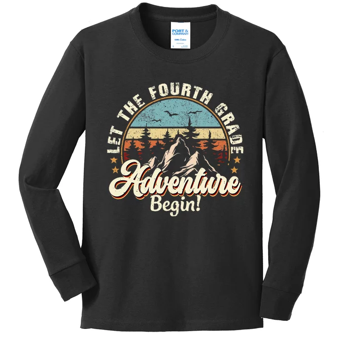 Back To School Let The 4th Grade Adventure Begin Kids Long Sleeve Shirt