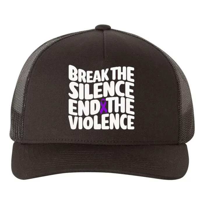 Break The Silence End Violence Domestic Violence Awareness Yupoong Adult 5-Panel Trucker Hat