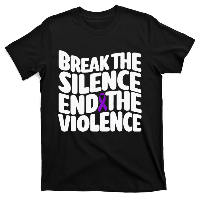 Break The Silence End Violence Domestic Violence Awareness T-Shirt