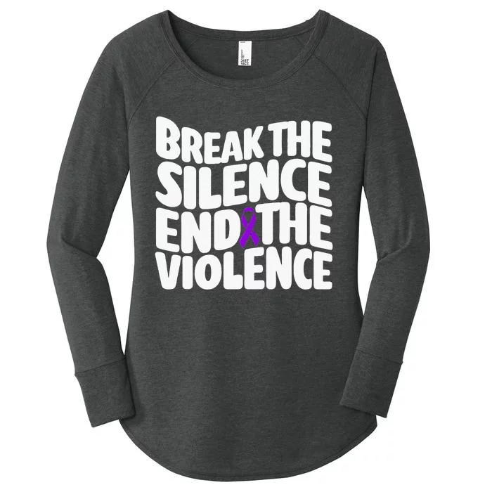 Break The Silence End Violence Domestic Violence Awareness Women's Perfect Tri Tunic Long Sleeve Shirt