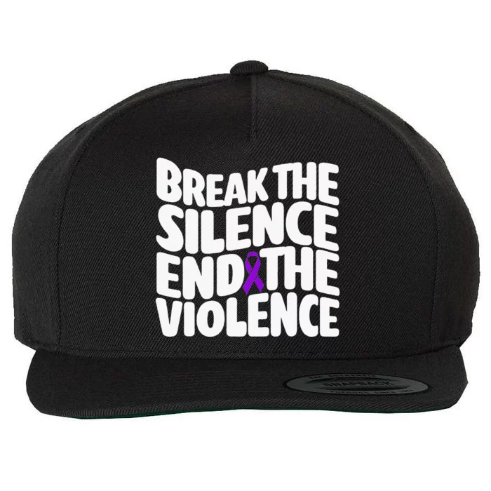 Break The Silence End Violence Domestic Violence Awareness Wool Snapback Cap