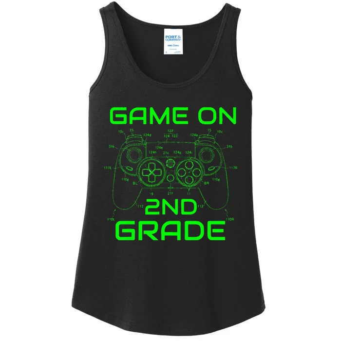 Back To School Game On 2nd Grade Funny Gamer Ladies Essential Tank