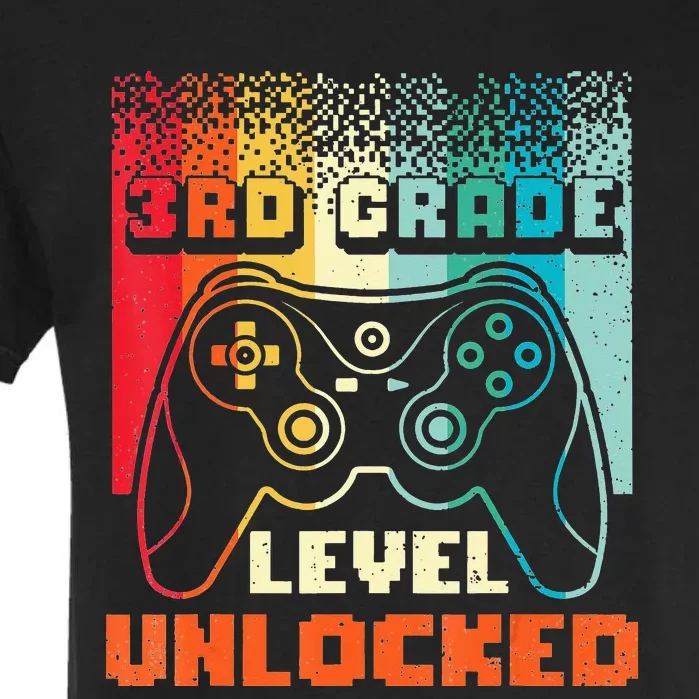 Back To School Video Gamer 3Rd Grade Level Unlocked Garment-Dyed Heavyweight T-Shirt