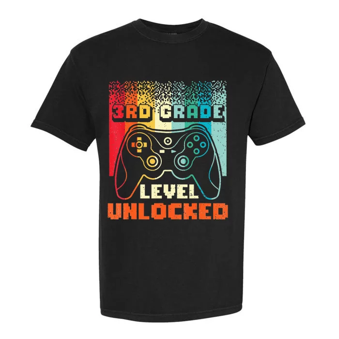 Back To School Video Gamer 3Rd Grade Level Unlocked Garment-Dyed Heavyweight T-Shirt