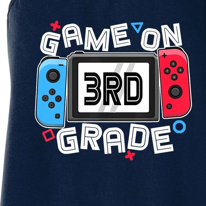 Back To School Game On 3rd Grade Funny Gamer Women's Racerback Tank