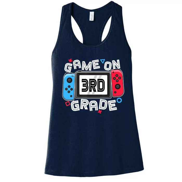 Back To School Game On 3rd Grade Funny Gamer Women's Racerback Tank