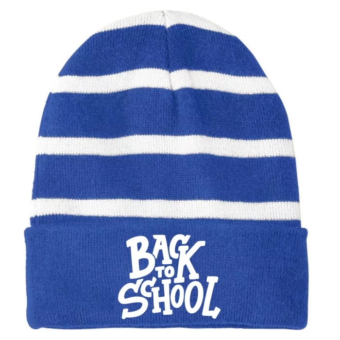 Back To School Gift Striped Beanie with Solid Band