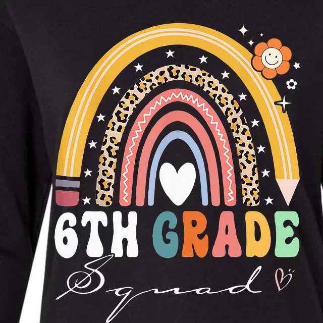 Back To School Rainbow 6th Sixth Grade Squad Teachers Womens Cotton Relaxed Long Sleeve T-Shirt