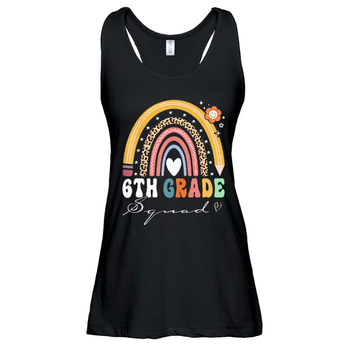 Back To School Rainbow 6th Sixth Grade Squad Teachers Ladies Essential Flowy Tank