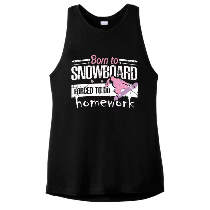 Born To Snowboard Cute Funny Winter Sports Gift Funny Gift Ladies Tri-Blend Wicking Tank