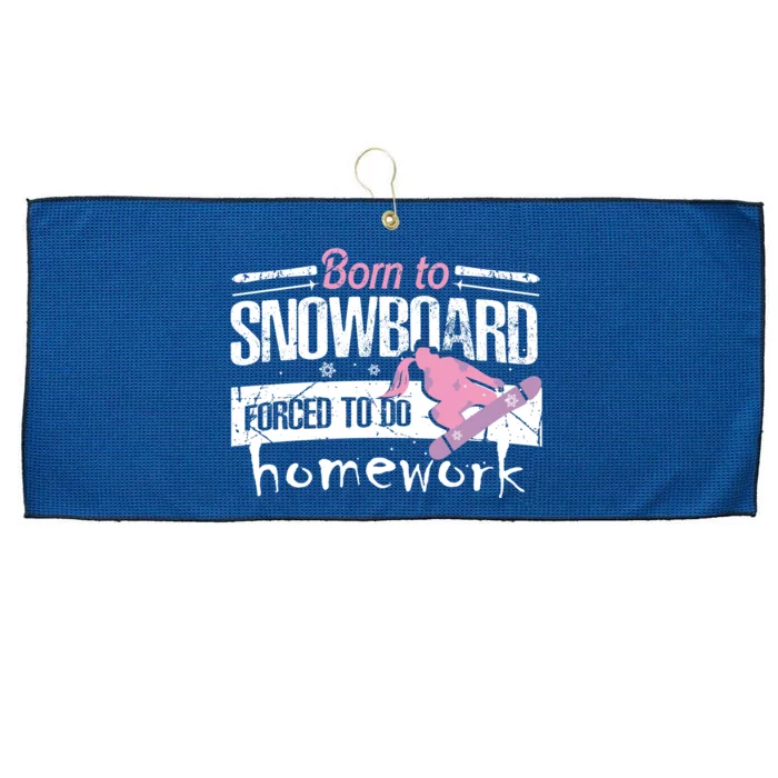 Born To Snowboard Cute Funny Winter Sports Gift Funny Gift Large Microfiber Waffle Golf Towel