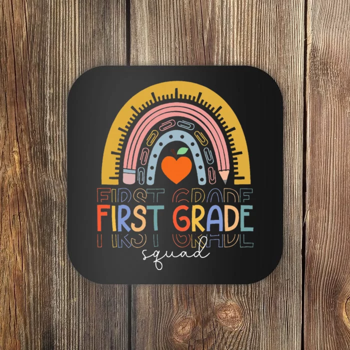 Back To School Rainbow First Grade Squad Teachers Student Coaster