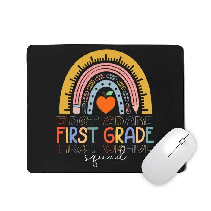 Back To School Rainbow First Grade Squad Teachers Student Mousepad