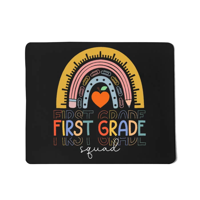 Back To School Rainbow First Grade Squad Teachers Student Mousepad