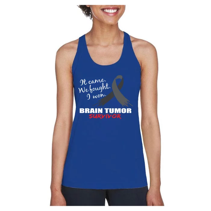 Brain Tumor Survivor Brain Tumor Awareness Meaningful Gift Women's Racerback Tank