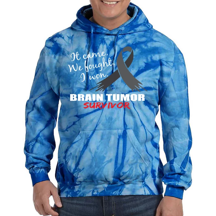 Brain Tumor Survivor Brain Tumor Awareness Meaningful Gift Tie Dye Hoodie