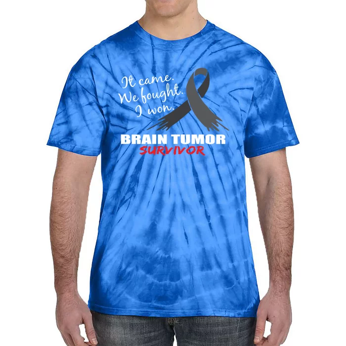 Brain Tumor Survivor Brain Tumor Awareness Meaningful Gift Tie-Dye T-Shirt