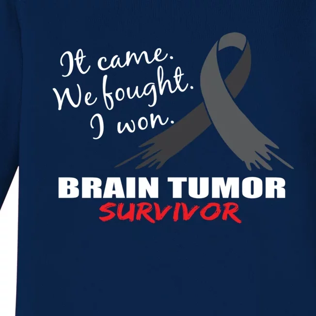 Brain Tumor Survivor Brain Tumor Awareness Meaningful Gift Baby Long Sleeve Bodysuit