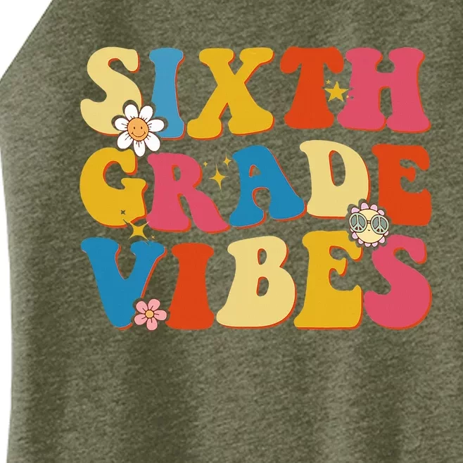 Back To School Sixth Grade Vibes Student Teacher Women’s Perfect Tri Rocker Tank