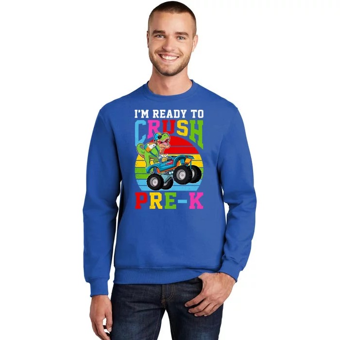 Back To School First Day Precute Giftk Dinosaur Monster Truck Boys Gift Sweatshirt