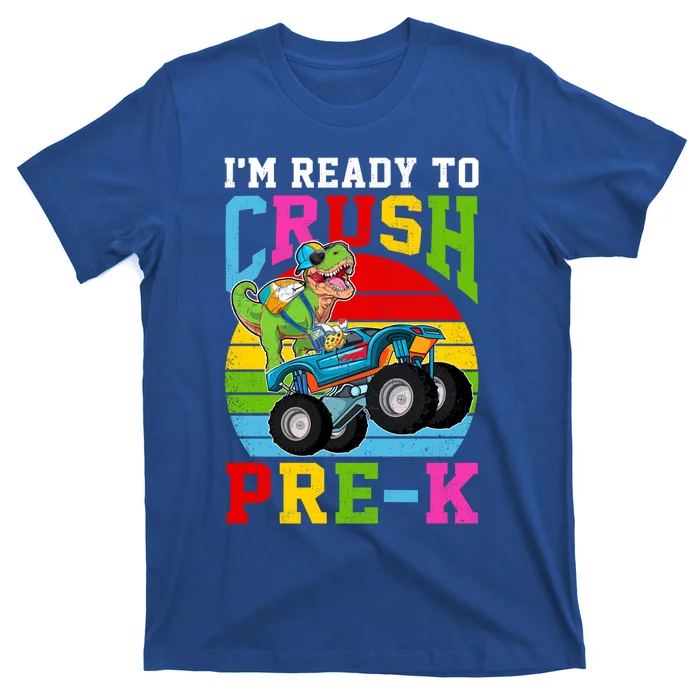 Back To School First Day Precute Giftk Dinosaur Monster Truck Boys Gift T-Shirt