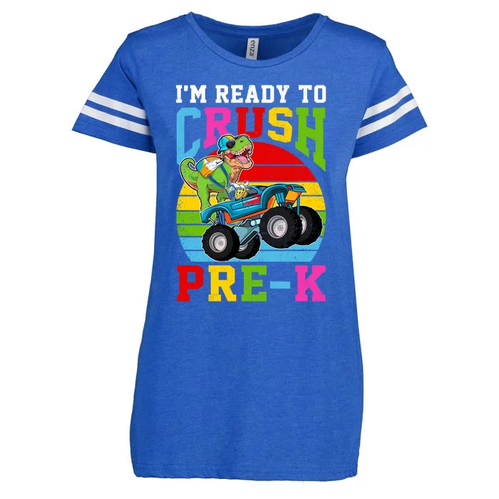 Back To School First Day Precute Giftk Dinosaur Monster Truck Boys Gift Enza Ladies Jersey Football T-Shirt