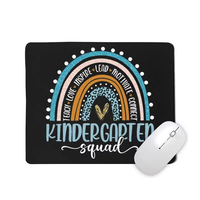 Back To School Rainbow Kindergarten Squad Teachers Student Mousepad