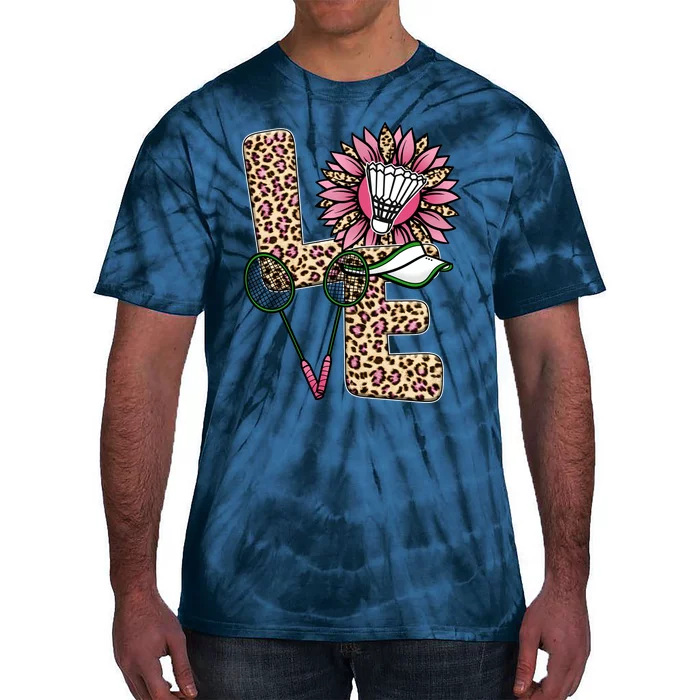 Badminton T Shirts Love Leopard Sunflower Graphic Plus Size Tie-Dye T-Shirt