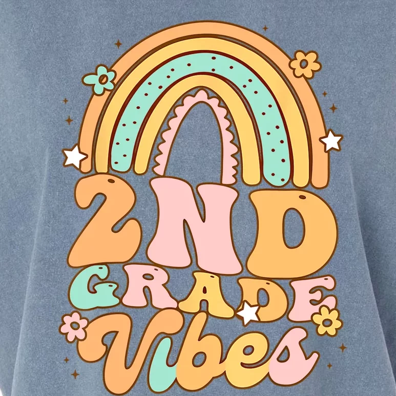 Back To School Second Grade Vibes Student Teacher Rainbow Cool Gift Garment-Dyed Women's Muscle Tee