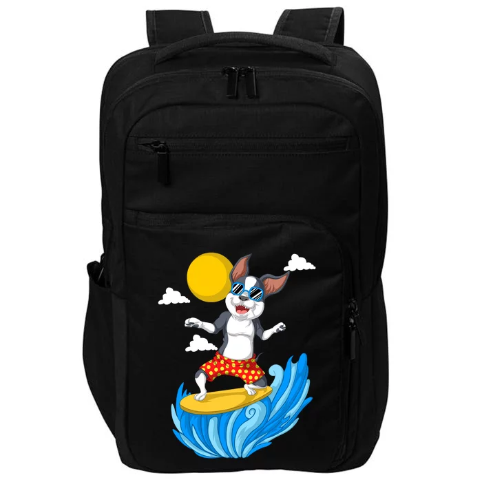 Boston Terrier Surfing Impact Tech Backpack