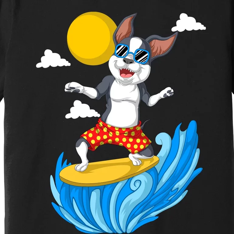 Boston Terrier Surfing Premium T-Shirt