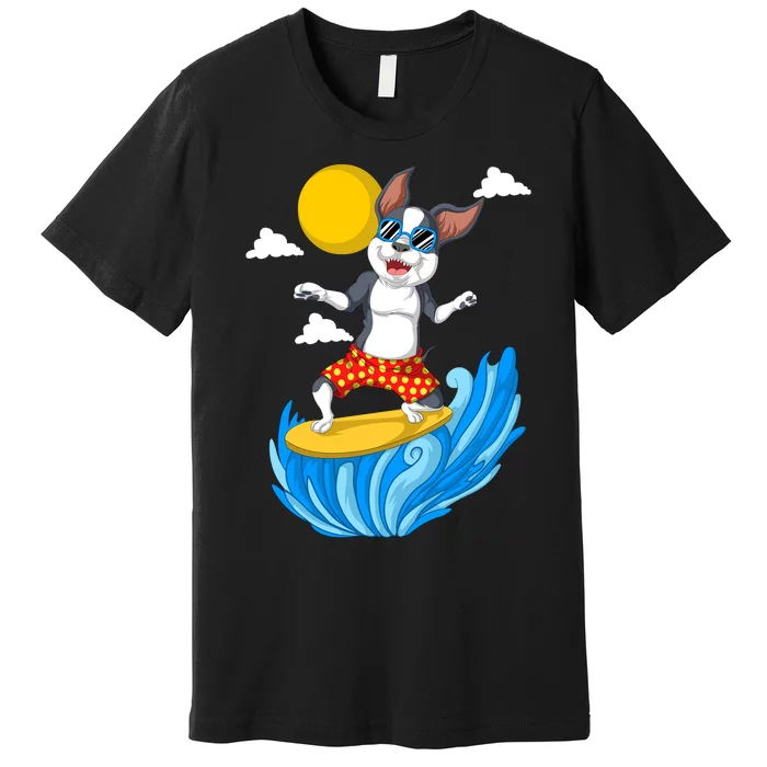 Boston Terrier Surfing Premium T-Shirt