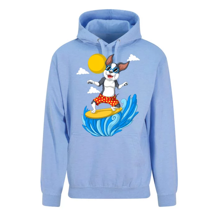 Boston Terrier Surfing Unisex Surf Hoodie