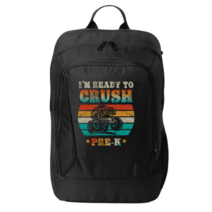 Back To School I'm Ready To Crush Pregiftk Monster Truck Boys Gift City Backpack