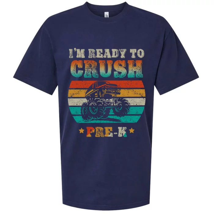 Back To School I'm Ready To Crush Pregiftk Monster Truck Boys Gift Sueded Cloud Jersey T-Shirt