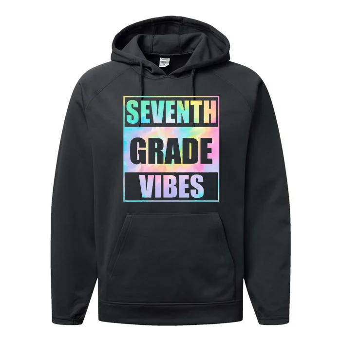 Back To School 7th Grade Vibes First Day Of School Teachers Performance Fleece Hoodie